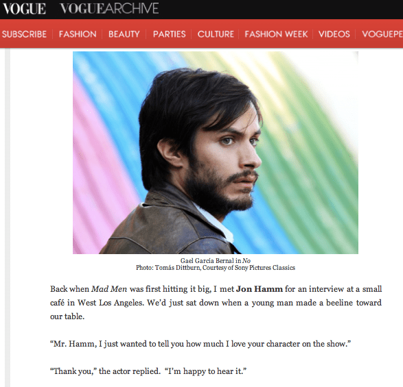 Absolute Powers, Vogue