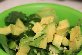 kale, basil, jalepeño & avocado salad