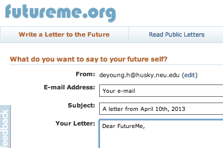 FutureMe.org // write a letter to your future self
